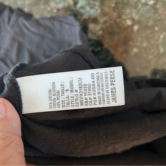 Standard James Perse Deep Scoop Neck Black Short Sleeve Tee. Quiet Luxury. Small - Picture 10 of 15